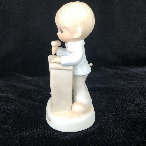 1983 Precious Moments Figurine Let Us Call The Club to Order Jonathan & David - Picture 7 of 11